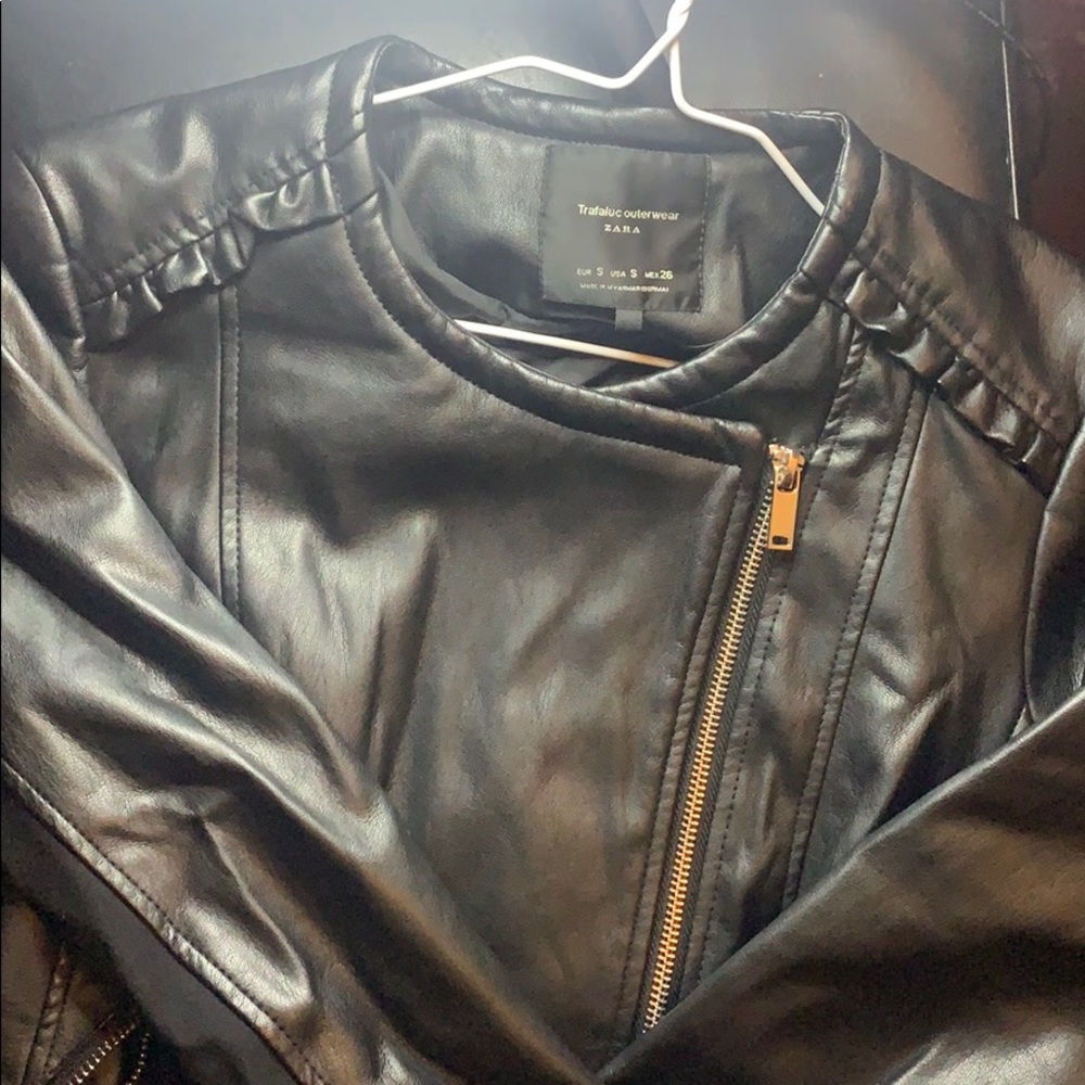 Zara Black faux leather jacket
